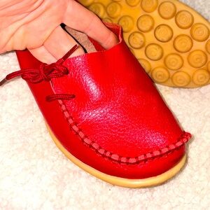 Red Leather Women's Shoes